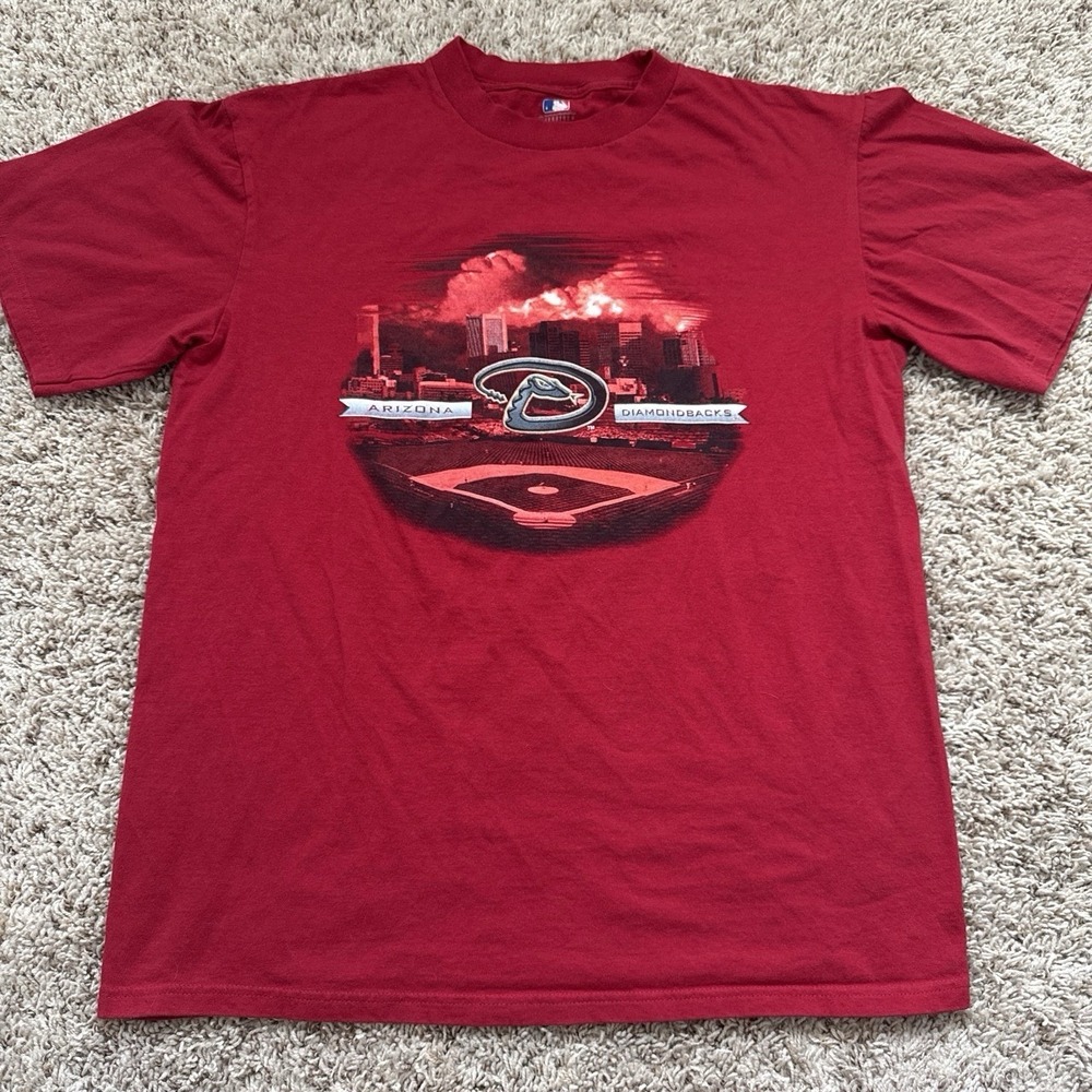 Vintage y2k Arizona Diamondbacks Shirt Mens Large Red Field Skyline Graphic Tee